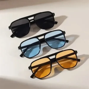 Retro Sunglasses Beach Eye Protection Black Shades Glasses Summer Decor Punk Square Frame Sunglasses Anti-UV Travel Accessories