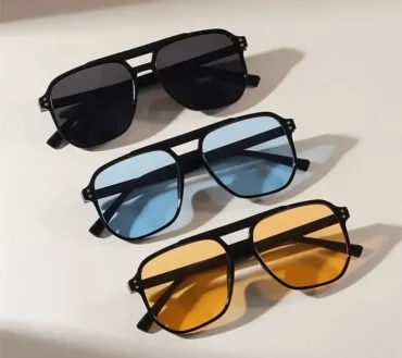 Retro Sunglasses Beach Eye Protection Black Shades Glasses Summer Decor Punk Square Frame Sunglasses Anti-UV Travel Accessories
