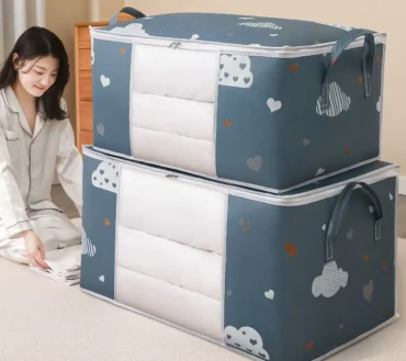 Large Capacity Clothes Storage Bag Organizer with Reinforced Handle Suitable for Blankets Bedding Foldable with Sturdy Zipper
