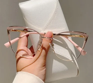 New Simple Metal Anti Blue Light Glasses for Women Fashion Vintage Cat Eye Glasses Business Computer Goggles Eyeglasses Whosale