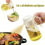 2in1 500ml Plastic Spray Oil Sprayer Bottle Spray Oil Dispenser Oil Jar Cruet BBQ Kitchen Baking Roasting Picnic Kitchen Tool