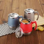 500ML Stainless Steel Coffee Cup with Lid, Dual-Layer Vacuum Insulation, Suitable for Cold and Hot Drinks, Ideal Home Choice