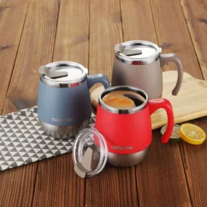 500ML Stainless Steel Coffee Cup with Lid, Dual-Layer Vacuum Insulation, Suitable for Cold and Hot Drinks, Ideal Home Choice