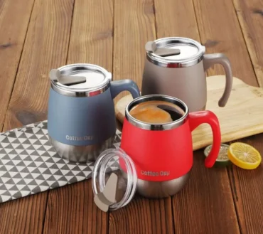 500ML Stainless Steel Coffee Cup with Lid, Dual-Layer Vacuum Insulation, Suitable for Cold and Hot Drinks, Ideal Home Choice