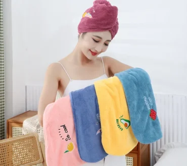 1pc Quickly Dry Hair Hat Super Absorbent Soft Bathroom Women Head Towels Girls Cute Hair Towel Hair Dry Wrap Bonnets