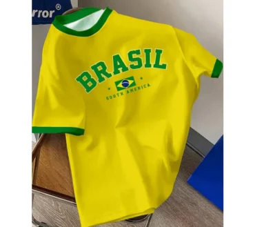 3D Printed Brazil Flag T Shirt For Men Brazilian Sports Pattern T-Shirts Summer Fashion Casual O-Neck Tees Loose Short Sleeves