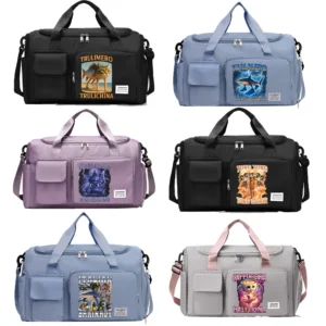 Italian Brainrot Duffel Handbags Tung Tungtung Sahur Large Capacity Fitness Sport Yoga Bags Carry on Travel Bag Clothes Storage