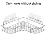 Wall Mounted Adhesive Hook Under Wire Shelf Rack Hanger Holder Clamp Organizer bathroom shelves bathroom organization