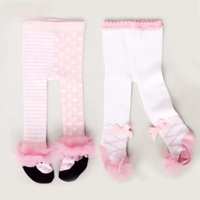 Baby Tights Cotton Cute Lace Bows Pantyhose Baby Girl Tights Clothes Winter Newborn Girls Pantyhose Menina Collant Tight