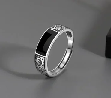 European and American Fashion New Vintage Dragon Pattern Titanium Steel Ring Hip Hop Men Single Party Opening Adjustable Ring