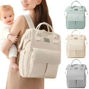 Baby Diaper Bag with 2pcs Stroller Hooks Large Mummy Bag Backpack Waterproof Outdoor Travel Mommy Maternity Bag for Baby Stuff