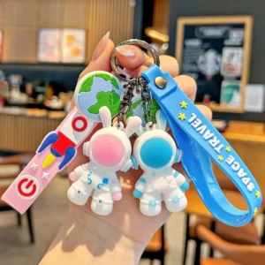 Astronaut Kawaii Bunny KeyChain Spacemen Cute Lovely Pendant Car Key Ring Decoration Cartoon Couple Pendant Friendship Keychain