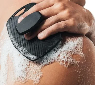 1pc Soft Silicone Exfoliating Brush Cleanser Manual Body Cleansing Scrubber Shower Gentle Massage Bath Brush For Men