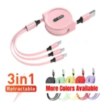 Retractable 3 In 1 Usb Cable for iPhone & Micro USB & Type C Cable Fast Charging Portable Cable Lighting Usb for Xiaomi Samsung