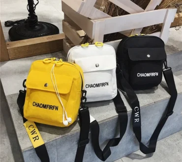 Small Canvas Bag Women's Crossbody Shoulder Bags for Women Messenger Coin Purse Cartoon Cell Phone Shoulder Bags Phone Handbags
