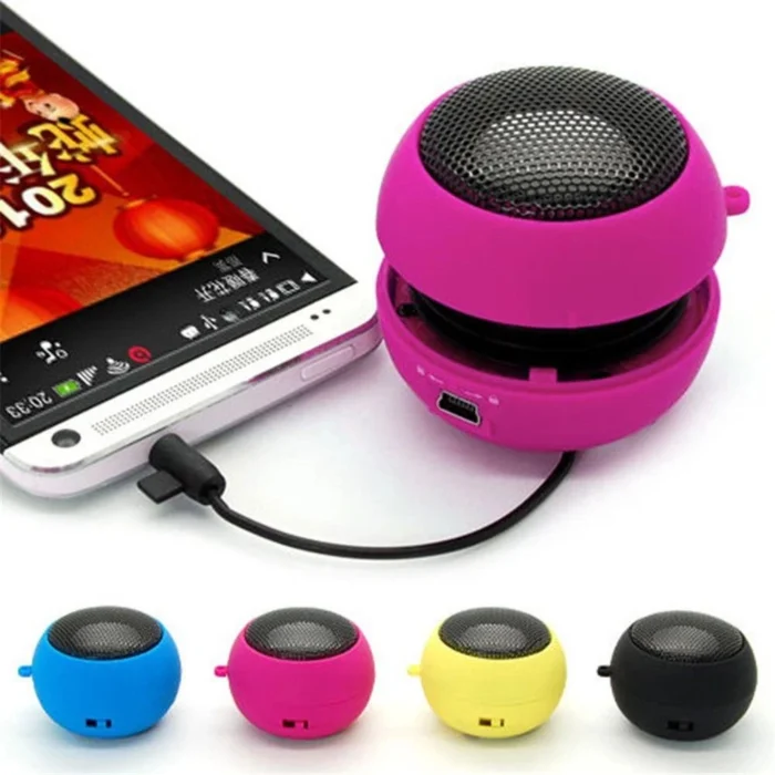 3.5mm Jack Mini Speakers Music Player Stereo Hamburg Type Telescopic Plug-in Audio Speaker Amplifier External Wired Speakers