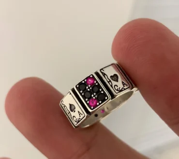 New Vintage Lucky Poker Adjustable Open Rings For Women Men Playing Card Finger Stainless Steel Ring Fashion Party Jewelry
