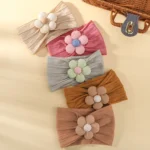 1Pc Baby Lace Headscarf Astique Suitable Newborn Girl Flower Headband Elastic Hairband Turban Soft Toddler Hair Accessories