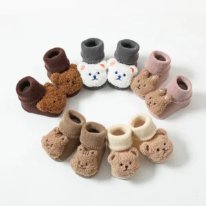 Infant Newborn Baby Girls Boys Socks Cartoon Plush Thick Warm Floor Socks Baby Leggings