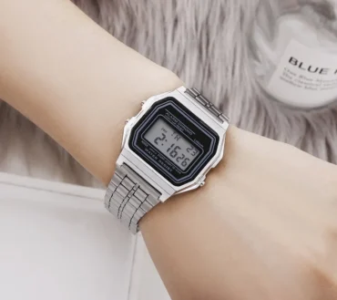 Steel Strap Watches Women Watch Men Business Clock Multifunction LED Digtal Sports Electronic Digital Present Gift Male