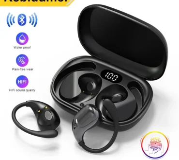 Bluetooth 5.4 TWS Wireless Earphones HiFi Stereo Waterproof Headsets Ear Hook Hands-free Mic Noise Cancelling Earbuds Headsets