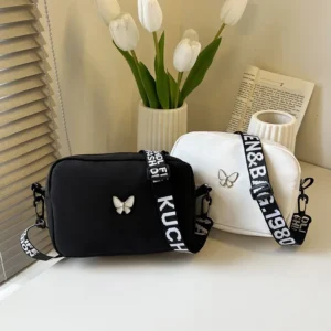 New Fashion Women Crossbody Bags Makeup Bag Women Trend Lingge Embroidery Camera Shoulder Bag Design Nylon Small Messenger Bag