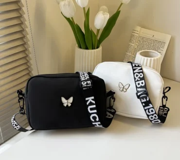New Fashion Women Crossbody Bags Makeup Bag Women Trend Lingge Embroidery Camera Shoulder Bag Design Nylon Small Messenger Bag