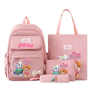 4pcs Paw Patrol Backpack Harajuku Kawaii Skye Pink School Bag Large Capacity Water-repellent Fashion Girls Knapsack Kids Gift