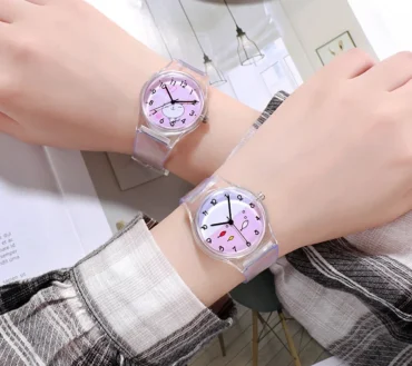 Fashion Kids Quartz Sport Watch Jelly Color Girls Children Clocks Women Wristwatch Cartoon Transparent Simple Kids Watch 손목시계