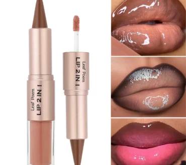 Black Brown Tapered Lip Liner Contour Pencil Double Head Mirror Plumping Lip Glaze Crystal Lip Gloss Sexy Red Lips Tint Makeup