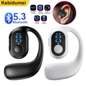 Bluetooth 5.3 Headphone Ear Hook Wireless Earphone LED Display HD Calling Mic Surround Sound Earbud HiFi Stereo Gaming Headset