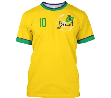 Brazil Jersey Men's T-shirt Brazilian Flag Selection Football Team Shirt O-Neck Oversized Short Sleeve Men's Clothing Top