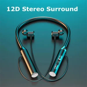 Wireless Bluetooth Earphones Neckband Headphones Gaming Stereo Sports Headset Halter Waterproof Magnetic Earbud with LED Display