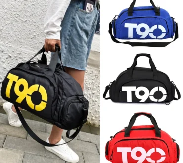 T90 Travel Duffle Gym Backpack Women Fitness Boston Luggage Handbag Sports Shoe Shoulder Weekend Big Tote Train Bag for Man