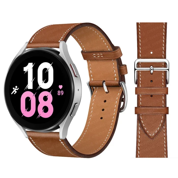 20mm 22mm Leather Band For Samsung Galaxy watch 5/6/pro/4/classic 44mm 40mm Active 2/3/S3/Huawei GT-2-Pro Bracelet watch 4 strap