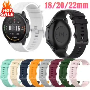 18 20 22mm Silicone Strap for Huami Amazfit GTR GTS Samsung Galaxy Watch Active for Garmin Vivomove/Vivoactive 4 3/Forerunner245