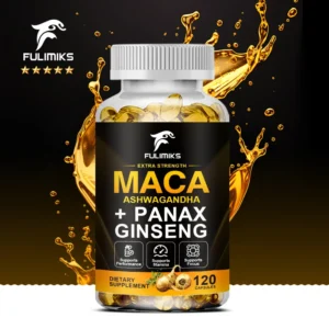 Maca Root Capsules 10,000mg + Korean Ginseng 1,400mg - Black + Red + Yellow Maca Root, Potent & Highly Pure, Energy & Endurance
