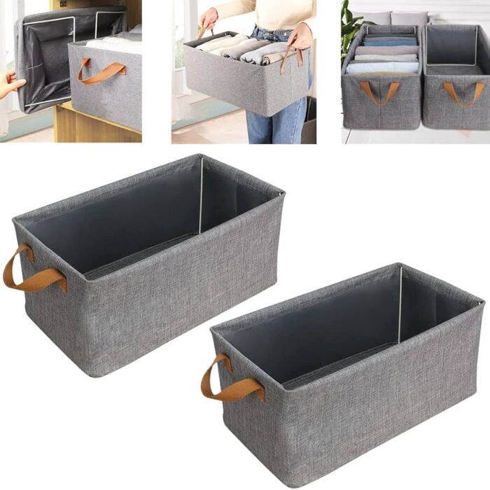 47x29x20cm Foldable grey clothes storage bag / laundry bin
